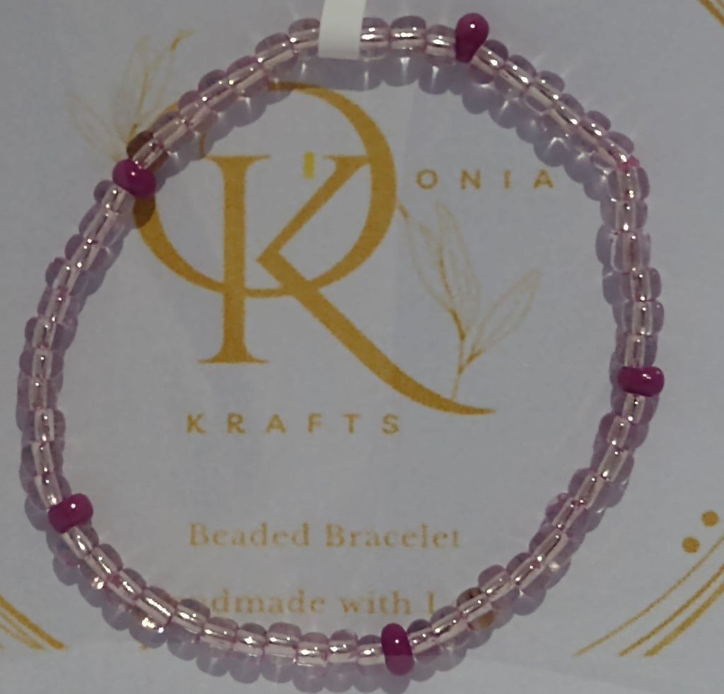 Cherry Mist Beaded Necklace w/ Bracelets (Set)