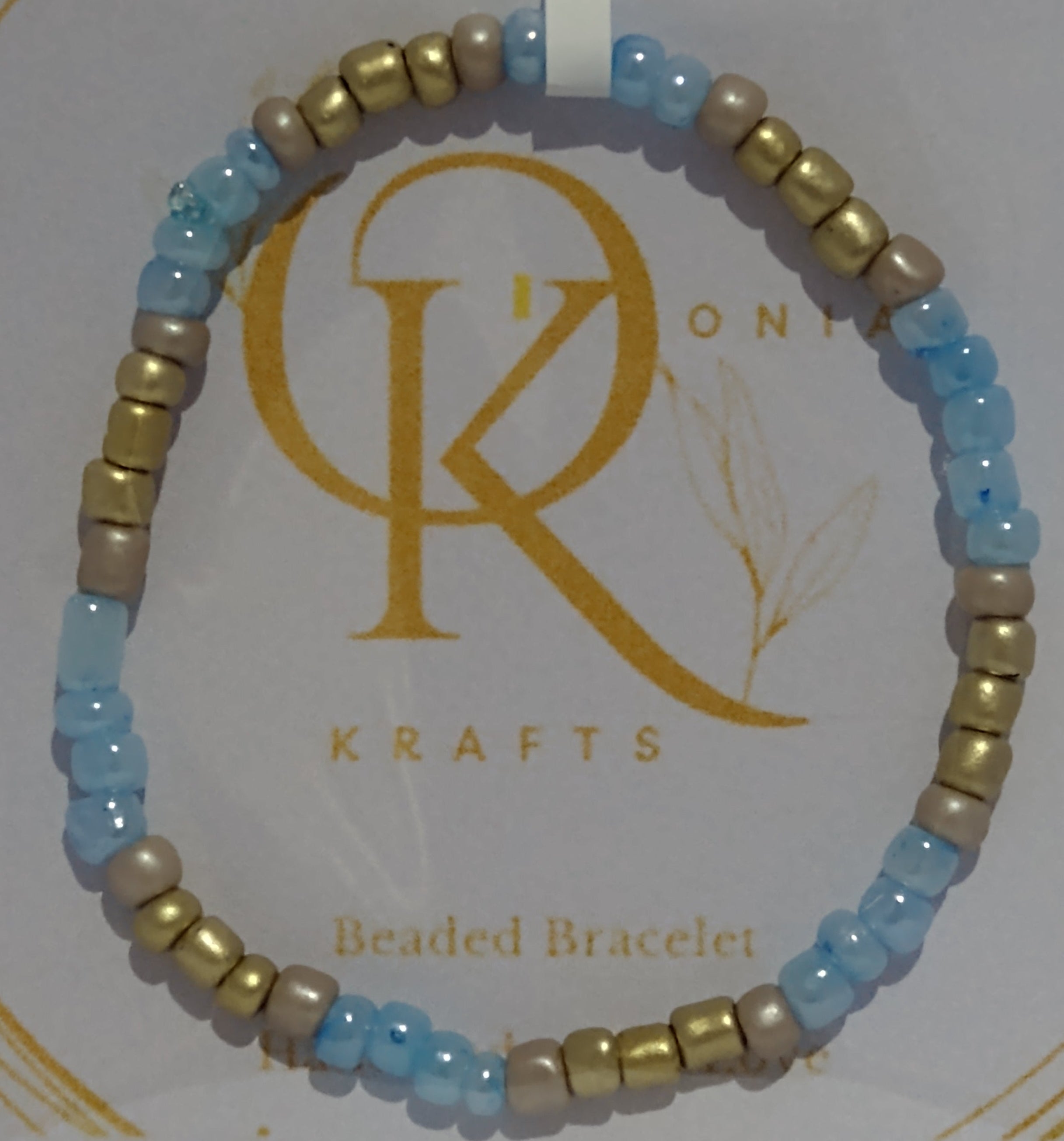 The Blue Shade Beaded Necklace w/ Bracelet (Set)
