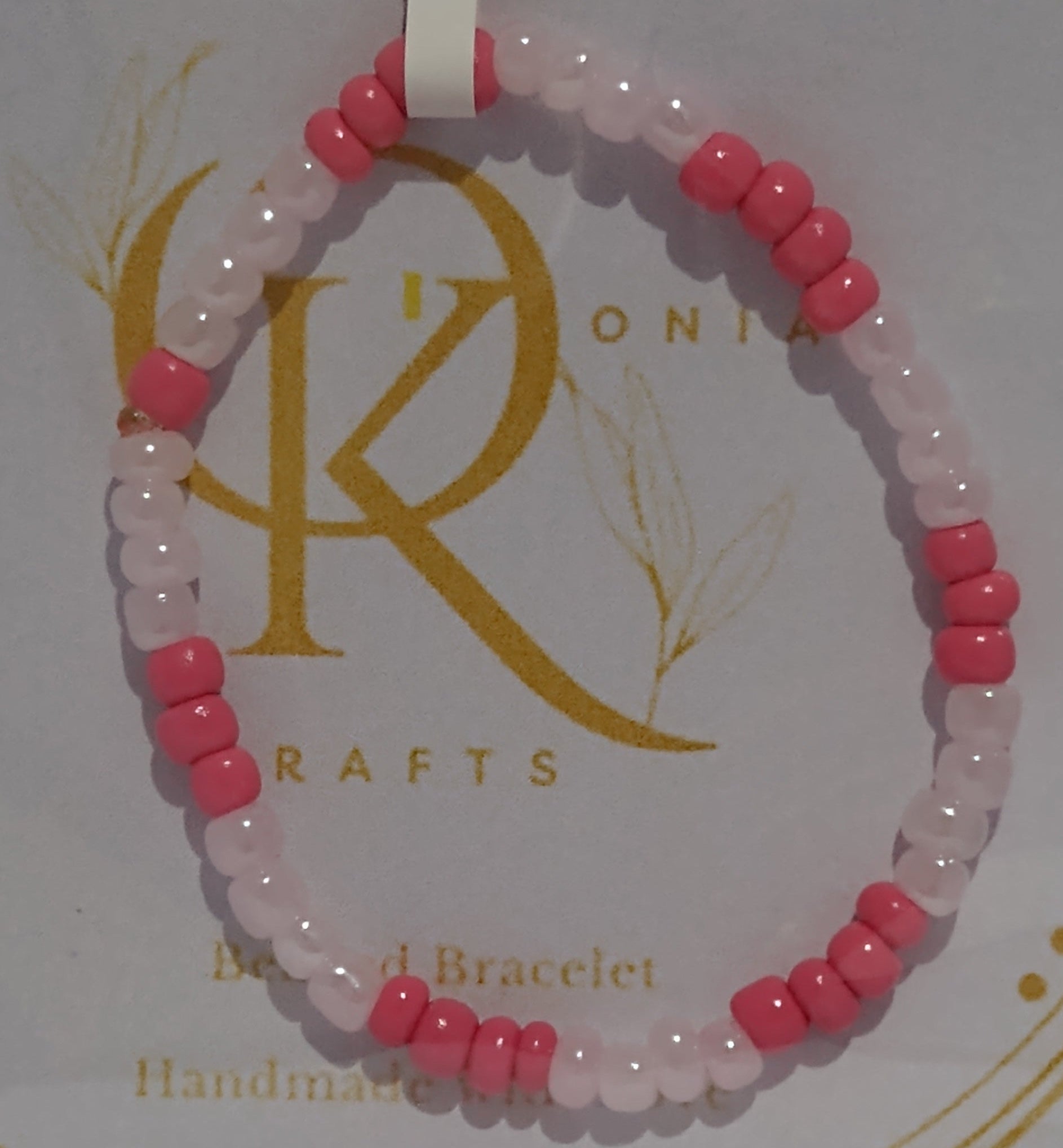 The Pink Silhouette Beaded Necklace w/ Bracelet (Set)
