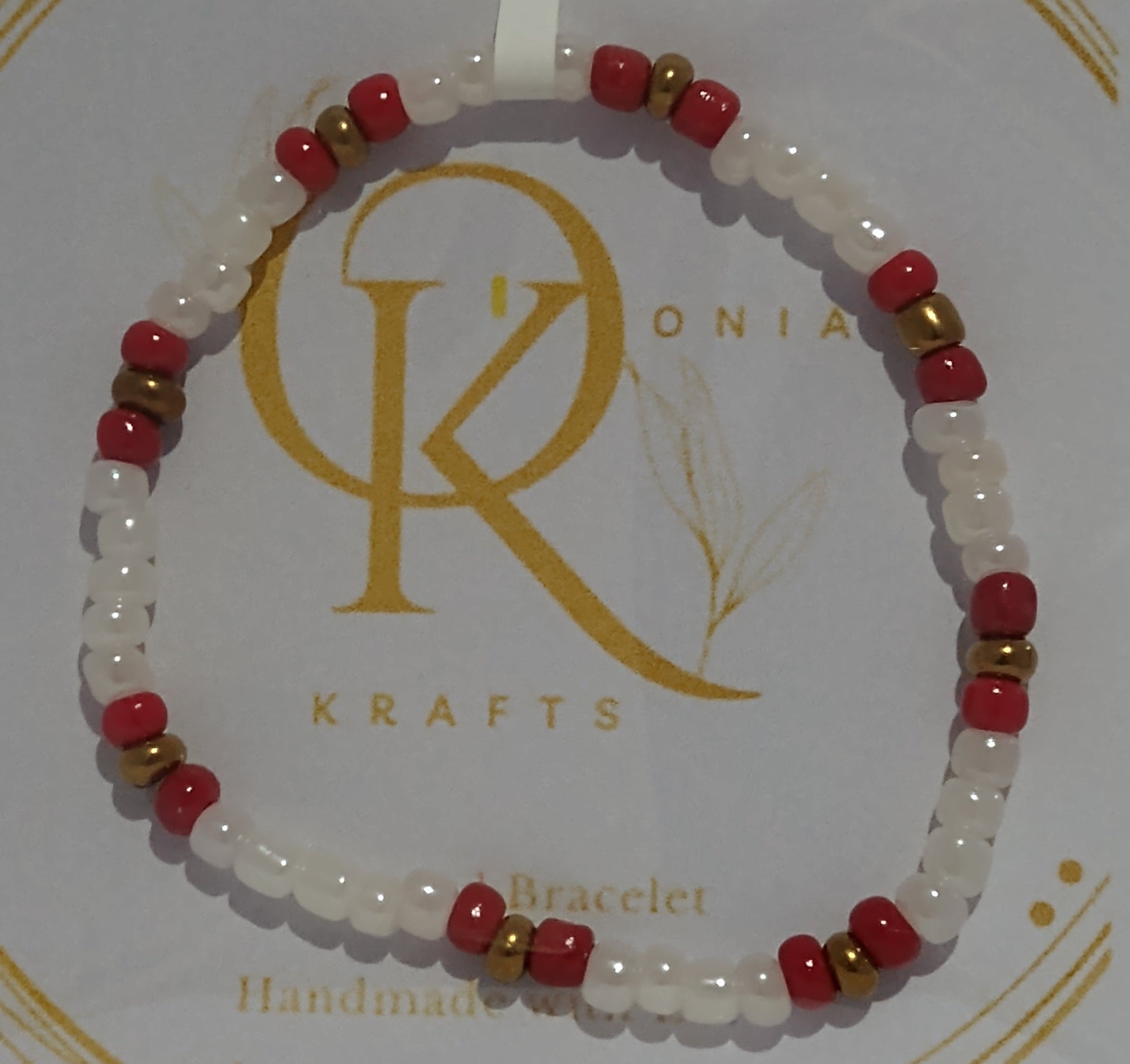 Maroon n Cloud, Beaded Bracelet (Pair)