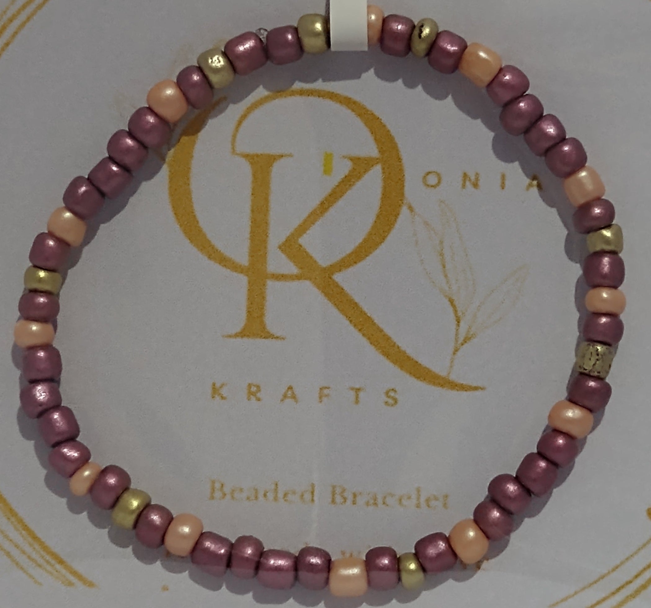 Dark Coral Beaded Necklace w/ Bracelet (Set)