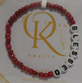 Worded, Blessed (Maroon) Beaded Bracelet (Single)