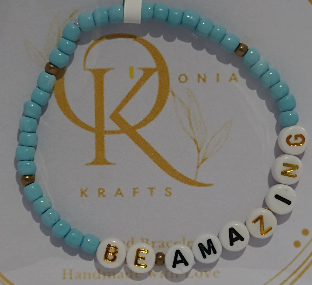 Be Amazing (Light Blue) Beaded Bracelet (Single) – Onia Krafts