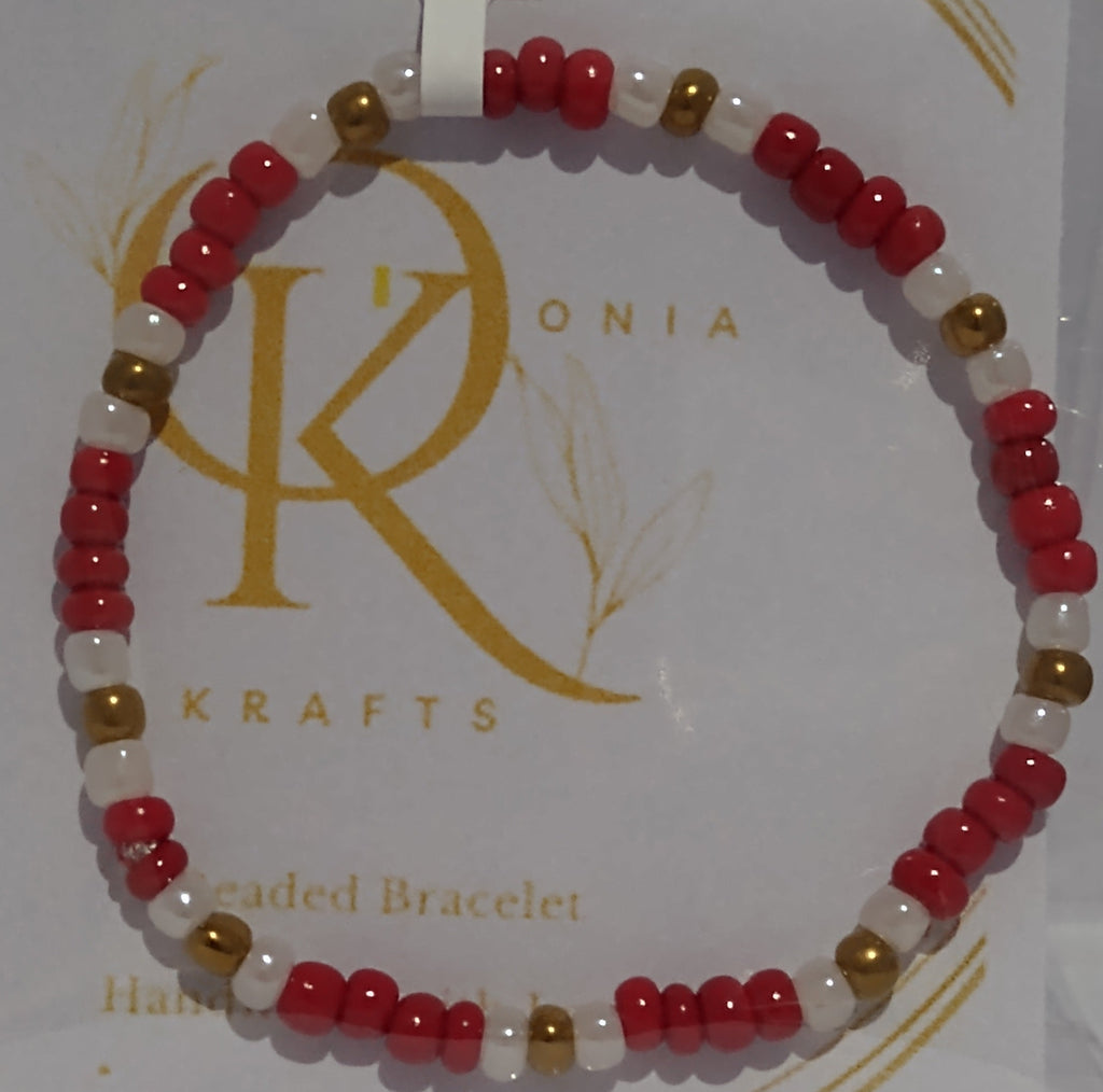 Maroon n Cloud, Beaded Bracelet (Pair)