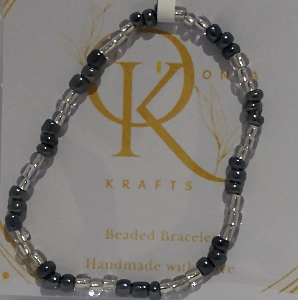 Dark Navy Remix Beaded Necklace w/ Bracelets (Set)