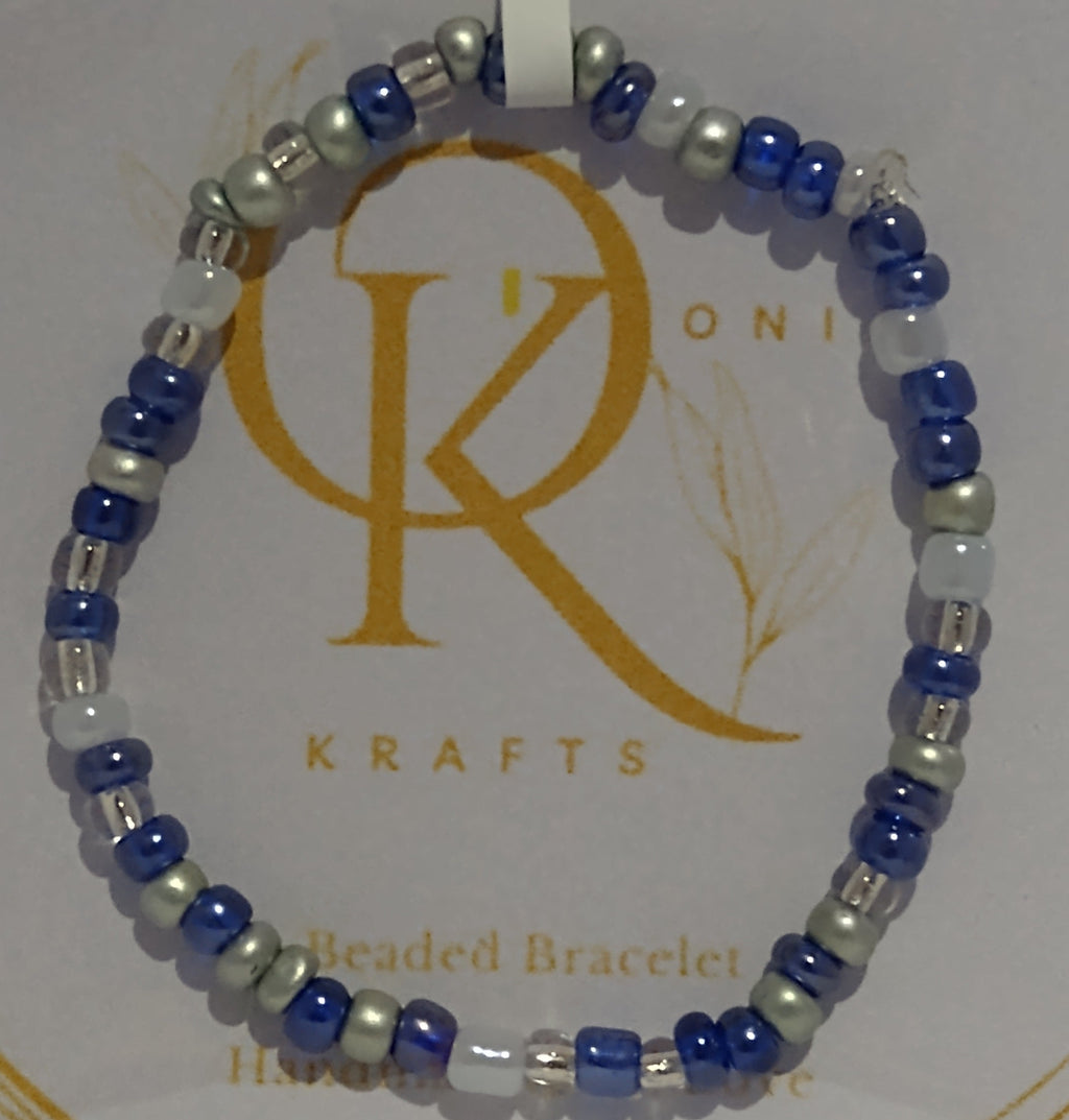 The Blue Highlight Beaded Necklace w/ Bracelets (Set)