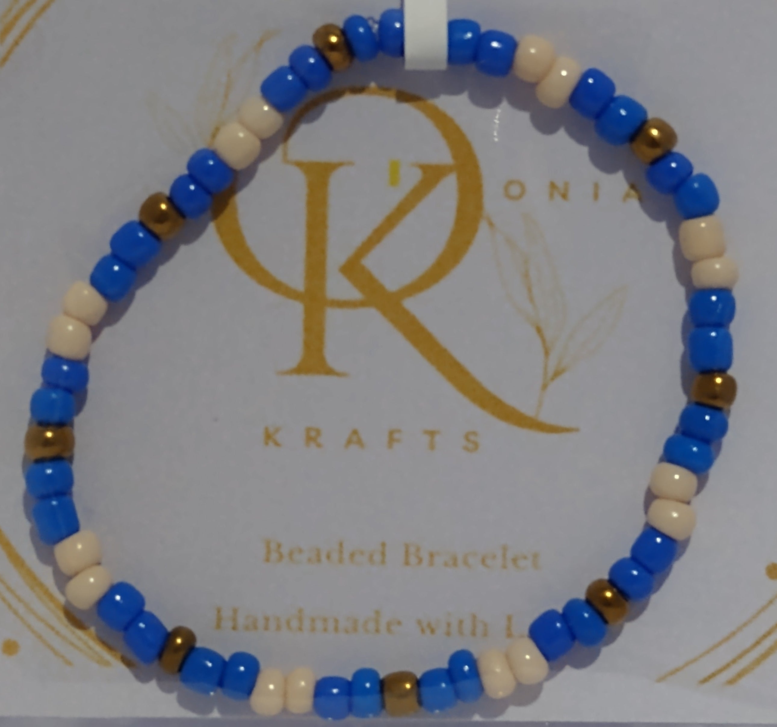 L-Love (Blue), Beaded Bracelet (Pair)