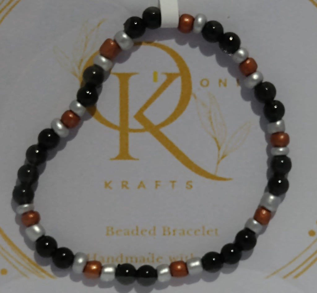 The Brown, Imitation Pearl mix Beaded Bracelet (Pair)
