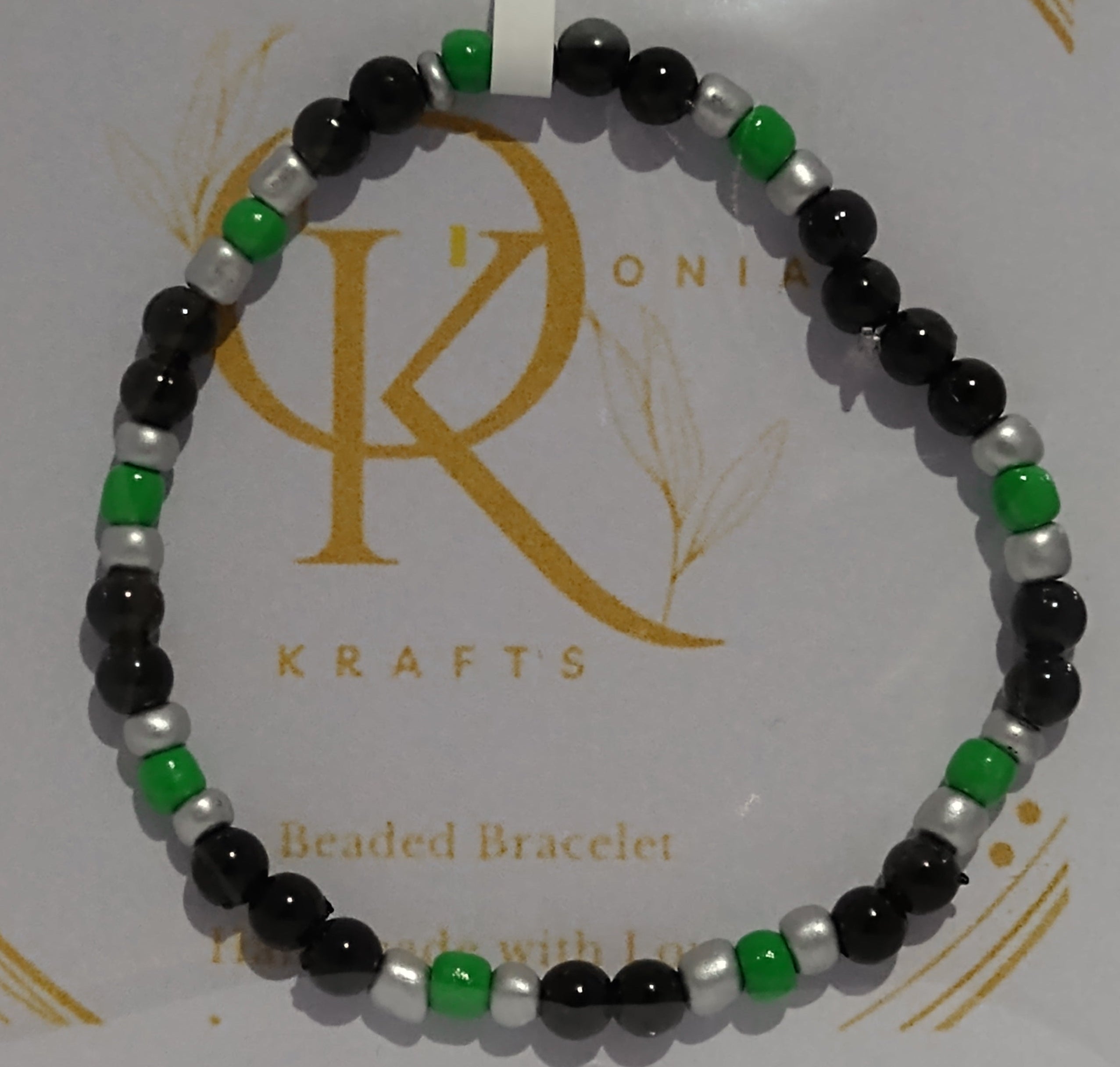 The Green Flare, Imitation Pearl mix Beaded Bracelet (Pair)