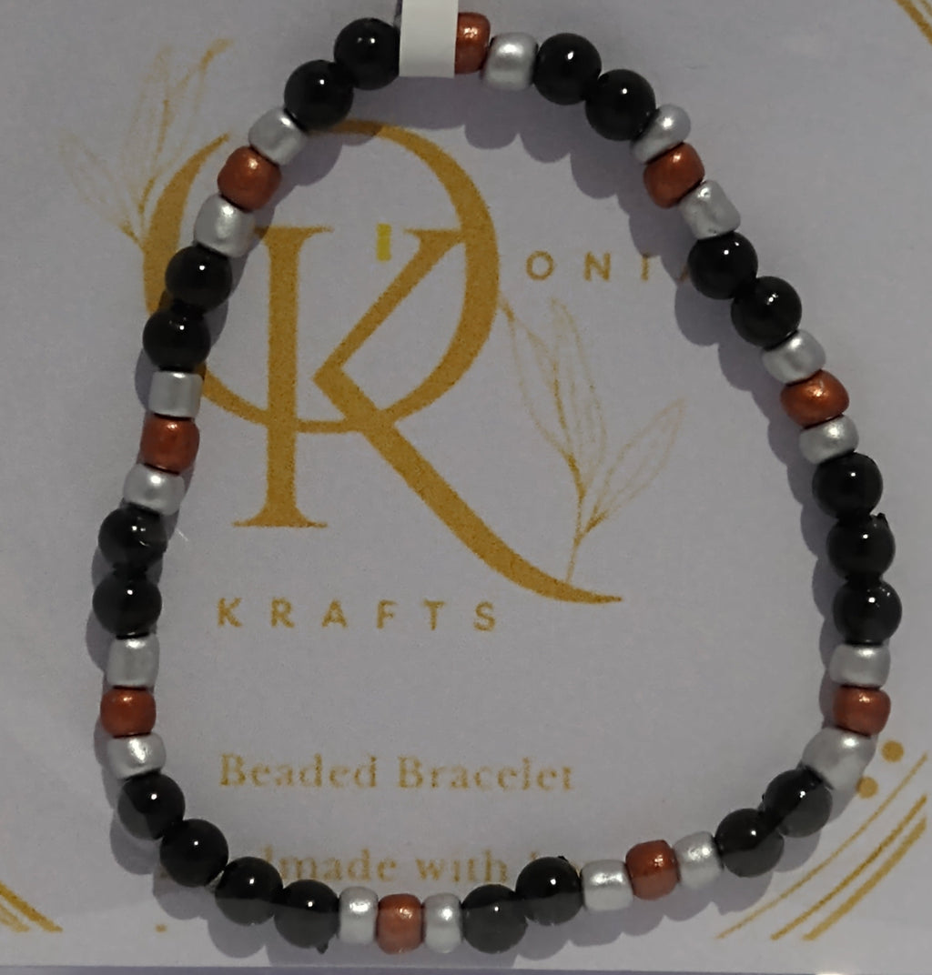 The Brown, Imitation Pearl mix Beaded Bracelet (Pair)