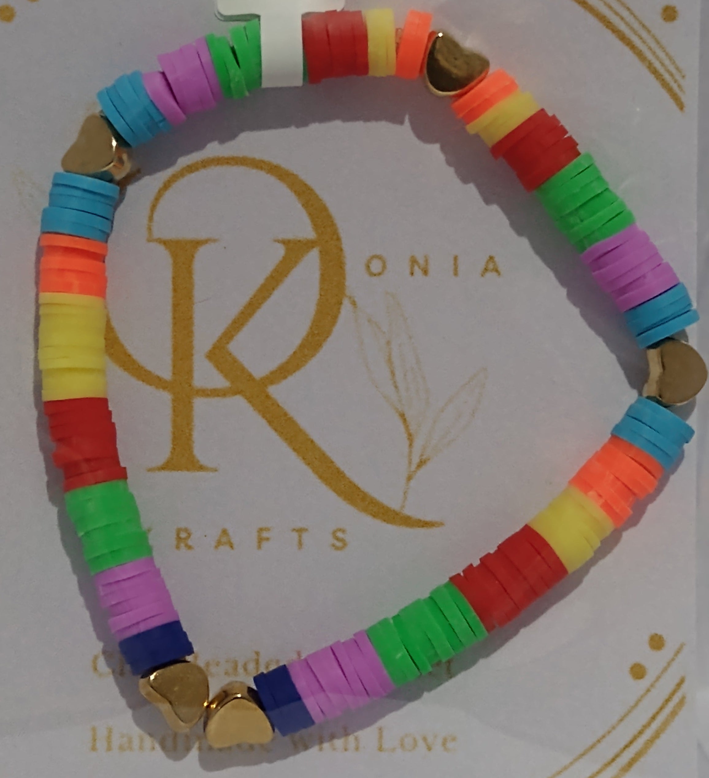 The Rainbow Calm, Clay Beaded Bracelet (Single)