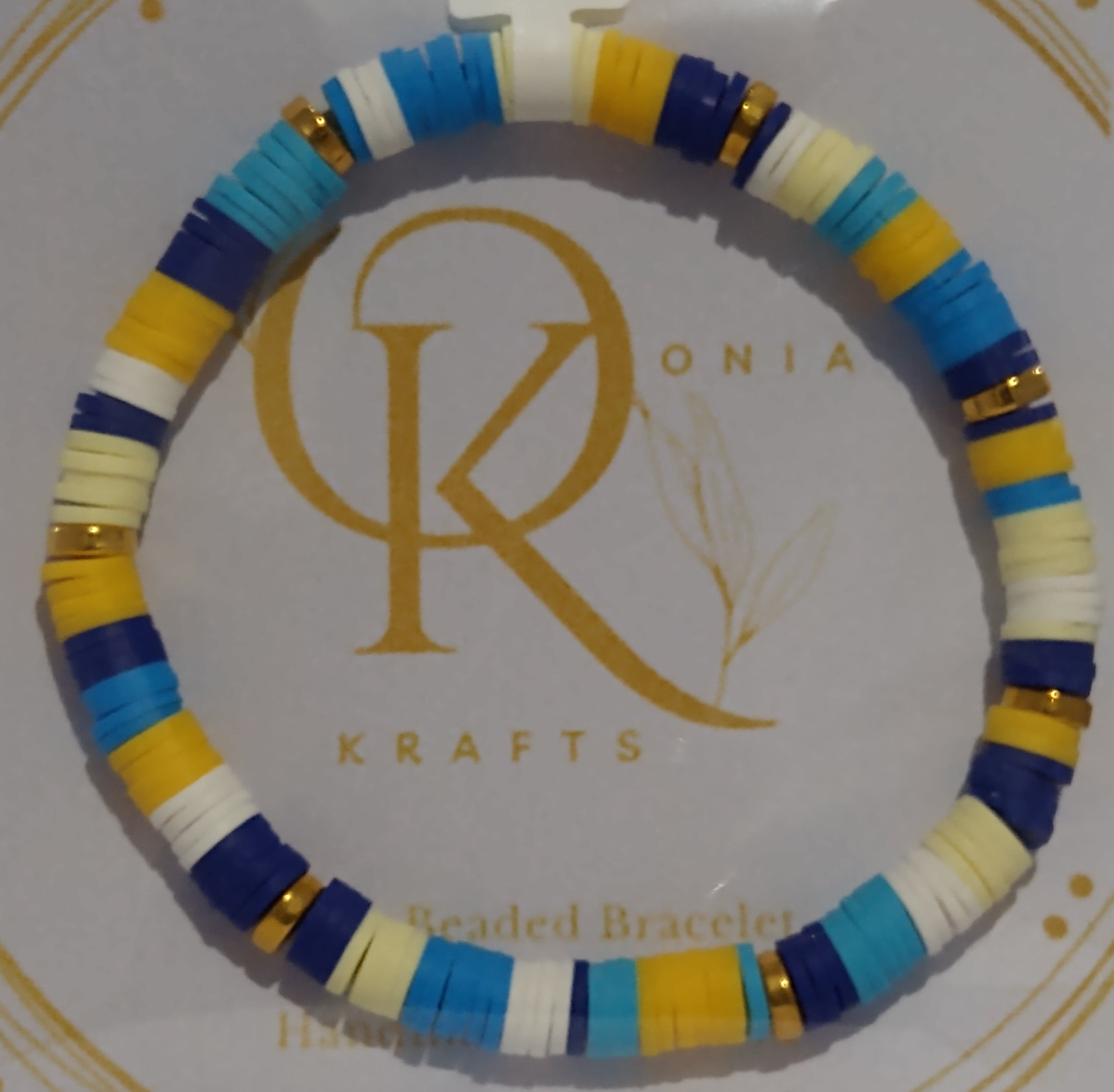 Shore Blue, Clay Beaded Bracelet (Single)