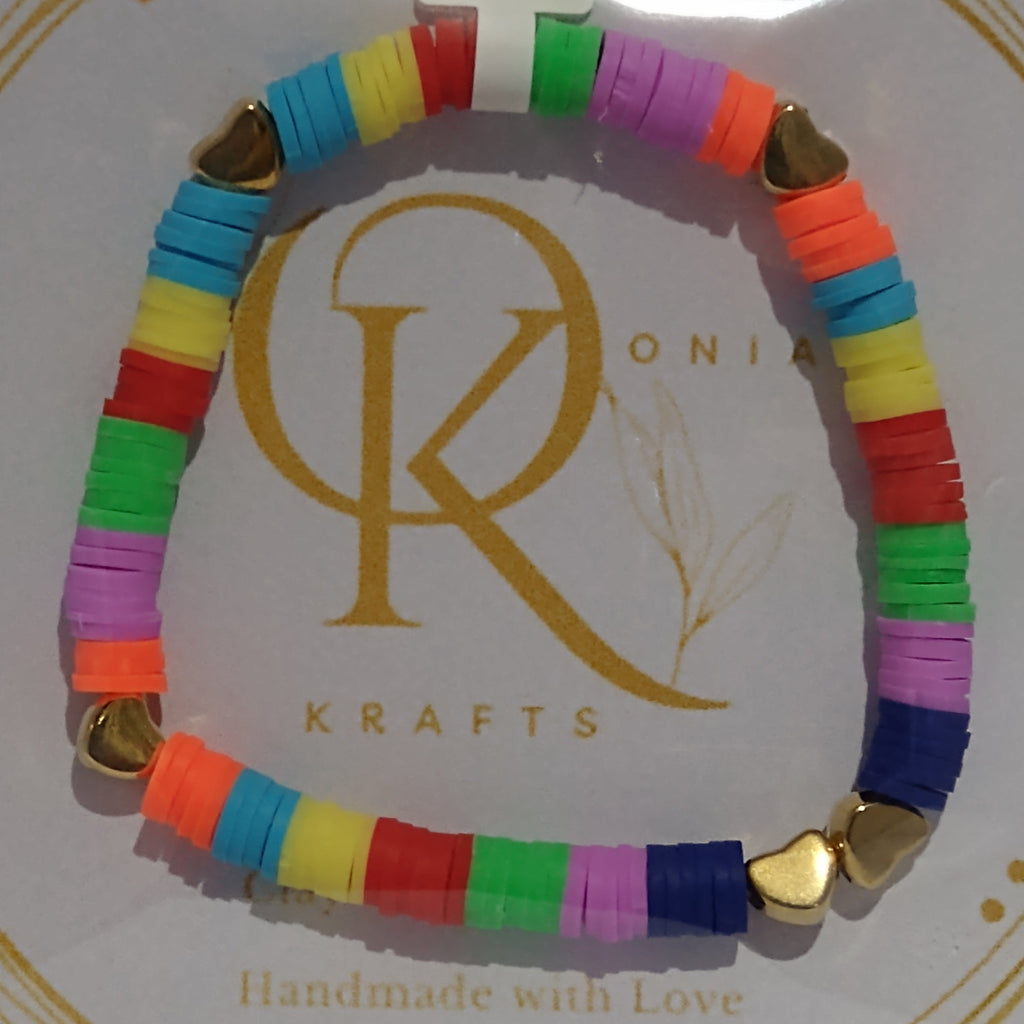 The Rainbow Calm, Clay Beaded Bracelet (Single)