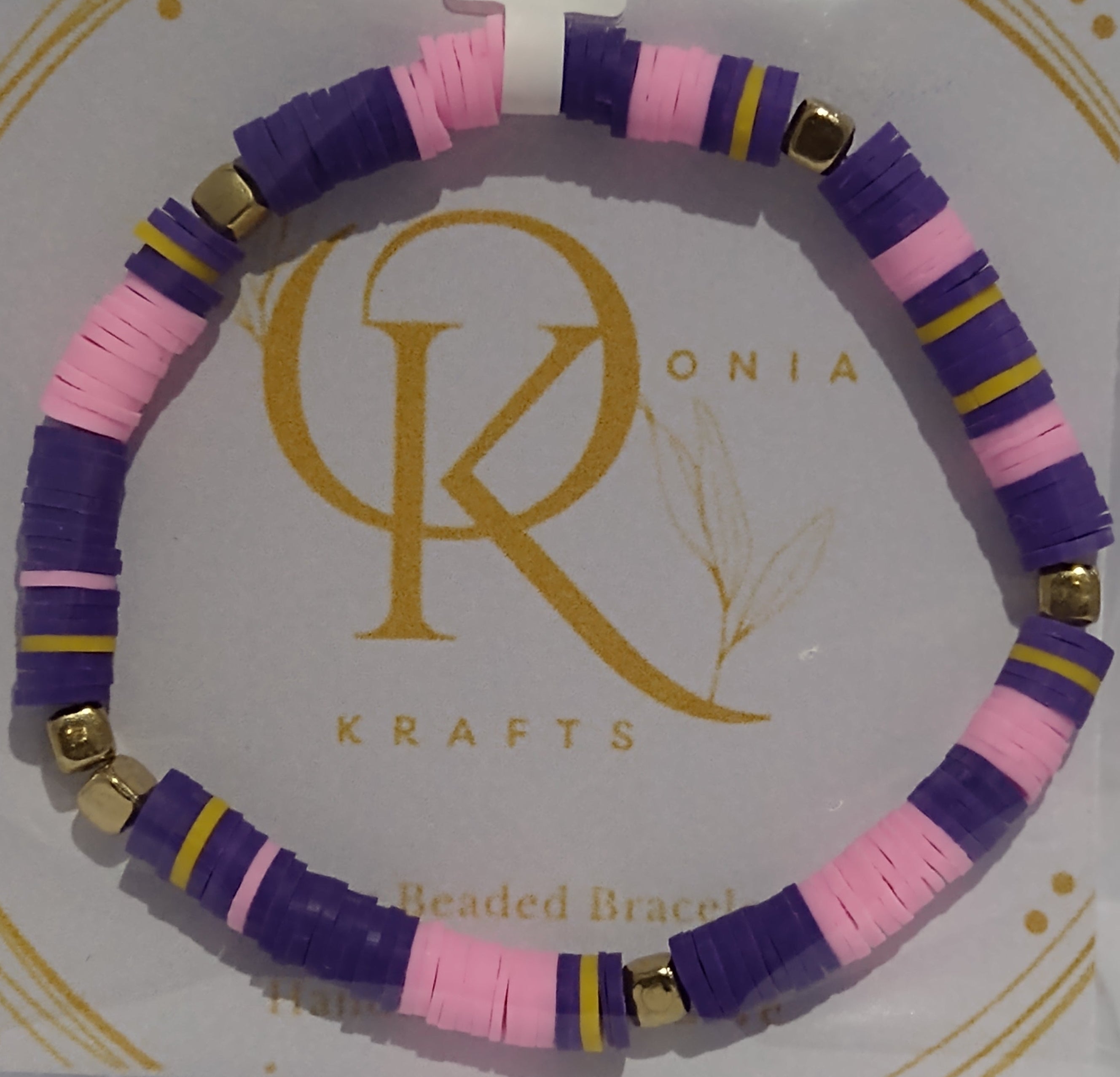 Purple Mix, Clay Beaded Bracelet (Single)