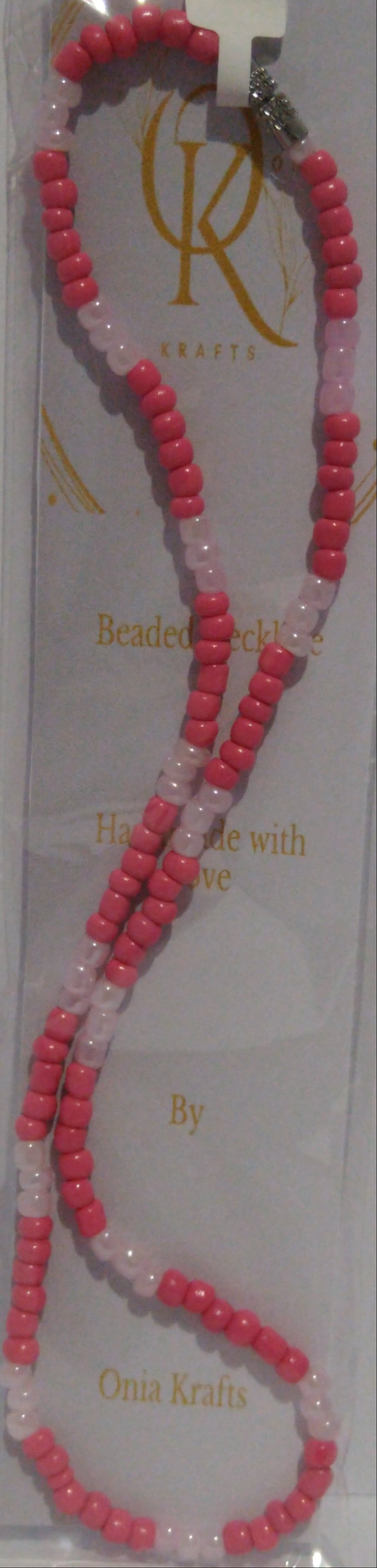 The Pink Silhouette Beaded Necklace w/ Bracelet (Set)