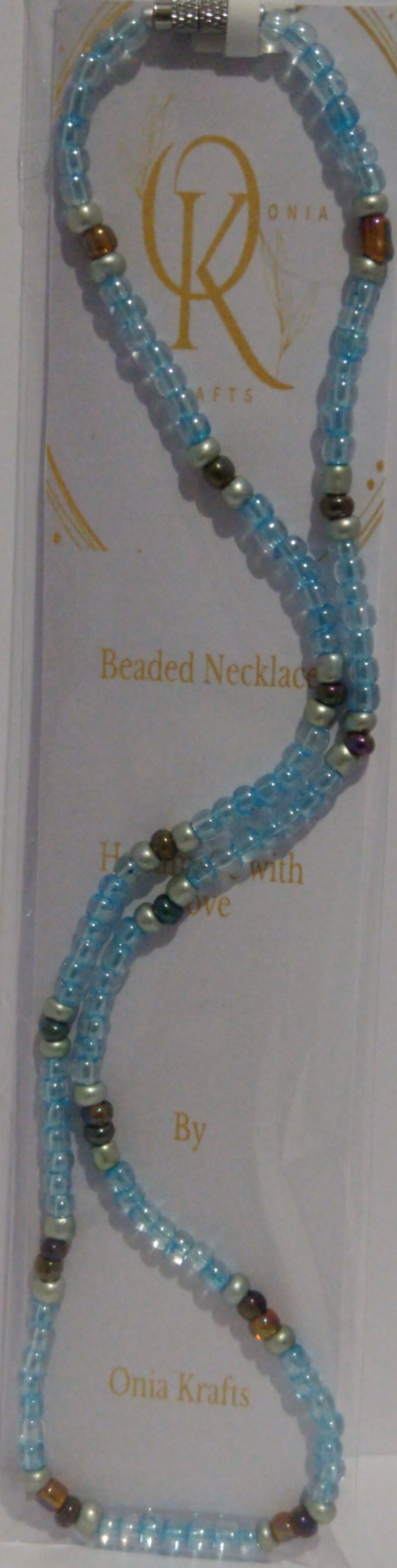 Seashore Shimmer Beaded Necklace (Single)