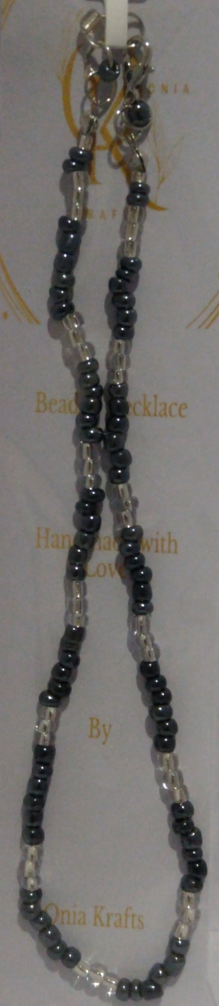 Dark Navy Remix Beaded Necklace w/ Bracelets (Set)