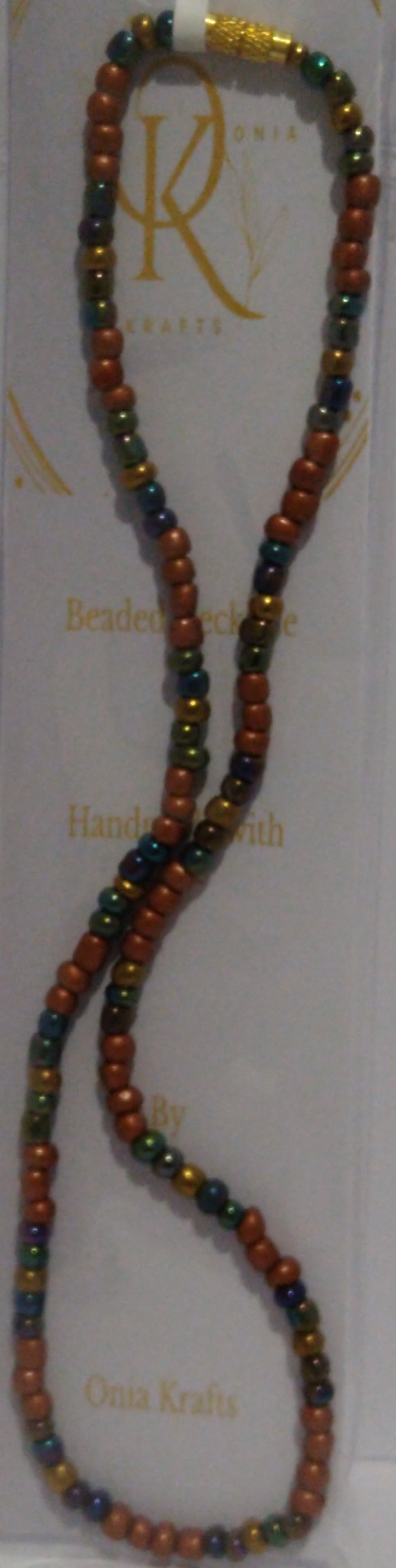 The Dark Brown Highlight Beaded Necklace (Single)
