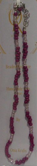 Cherry Mist Beaded Necklace w/ Bracelets (Set)