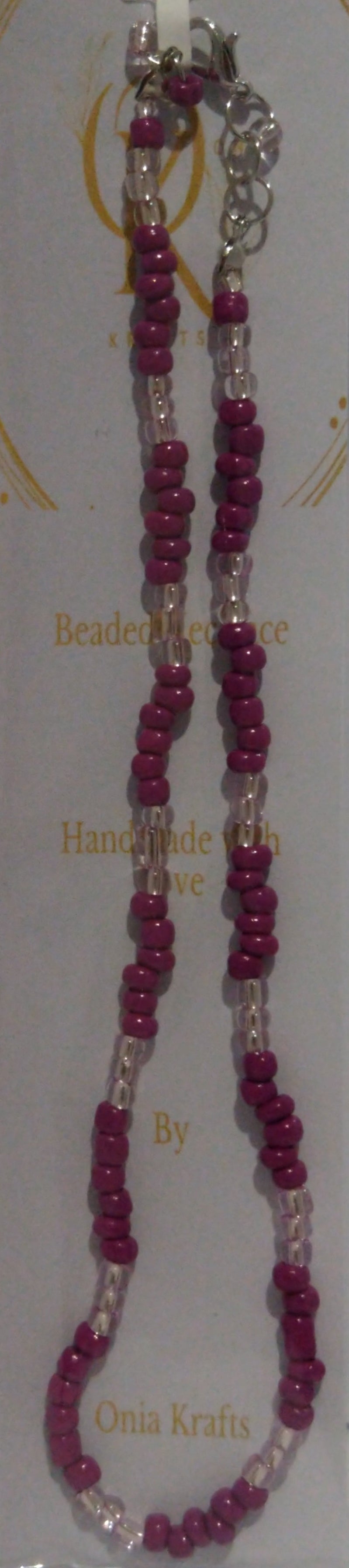 Cherry Mist Beaded Necklace w/ Bracelets (Set)