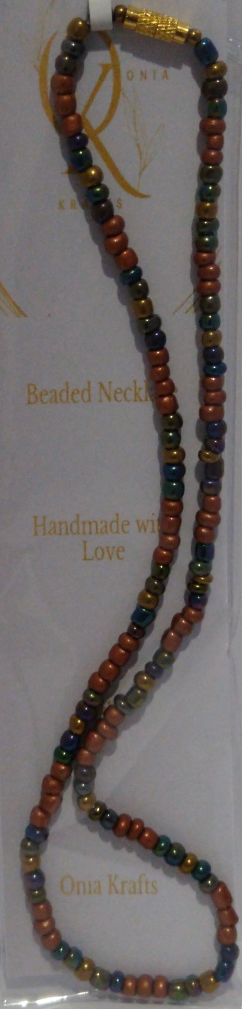 The Dark Brown Highlight Beaded Necklace (Single)
