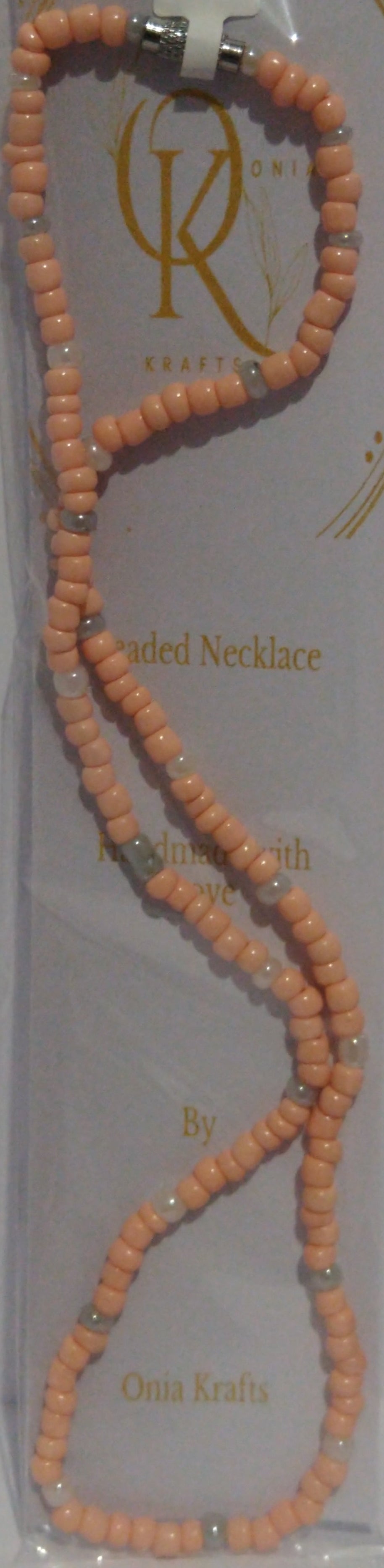 Peach Perfection Beaded Necklace (Single)