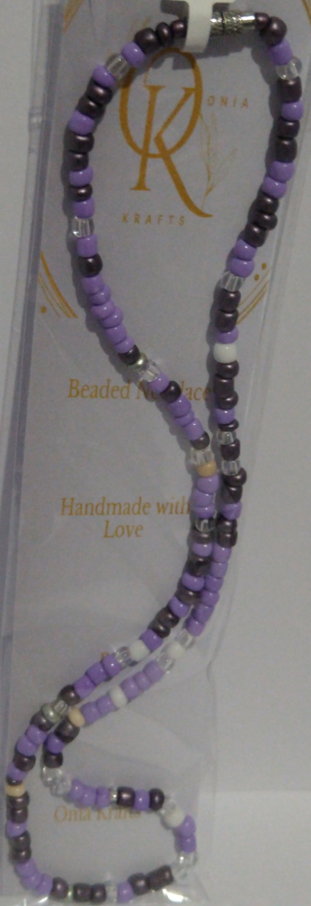 The Purple Bloom Beaded Necklace (Single)