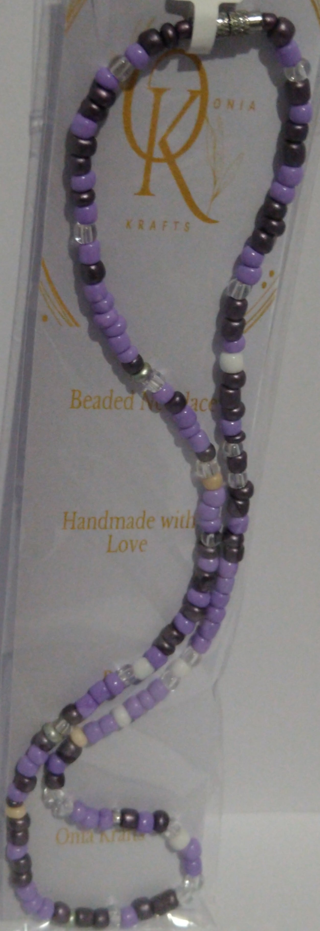 The Purple Bloom Beaded Necklace (Single)