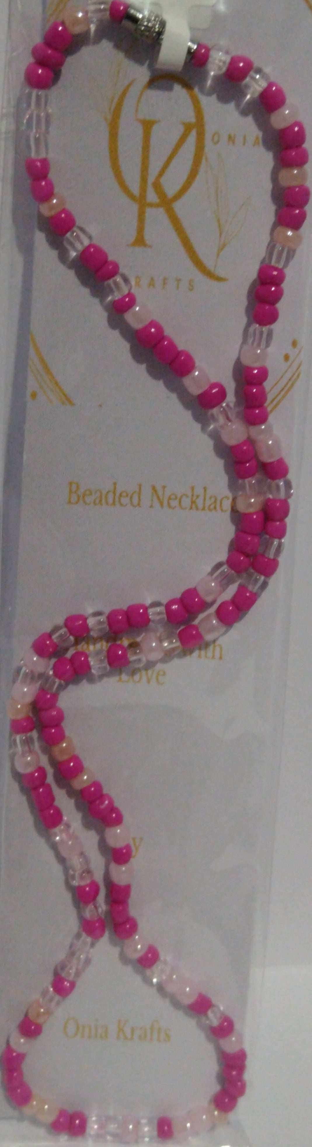 The Magenta Highlight Beaded Necklace (Single)