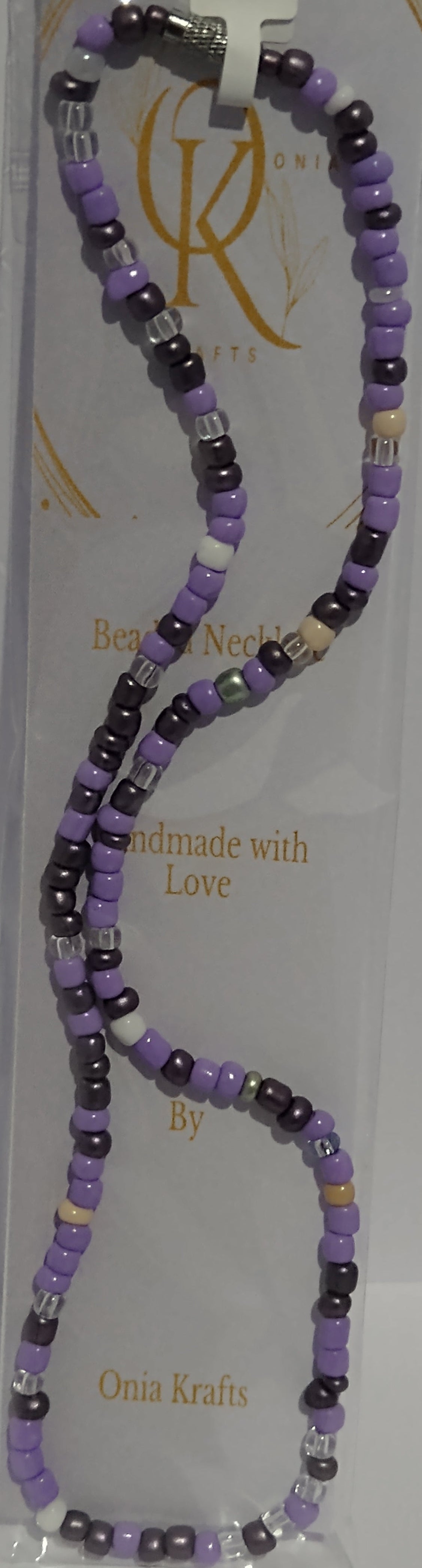 The Purple Bloom Beaded Necklace (Single)