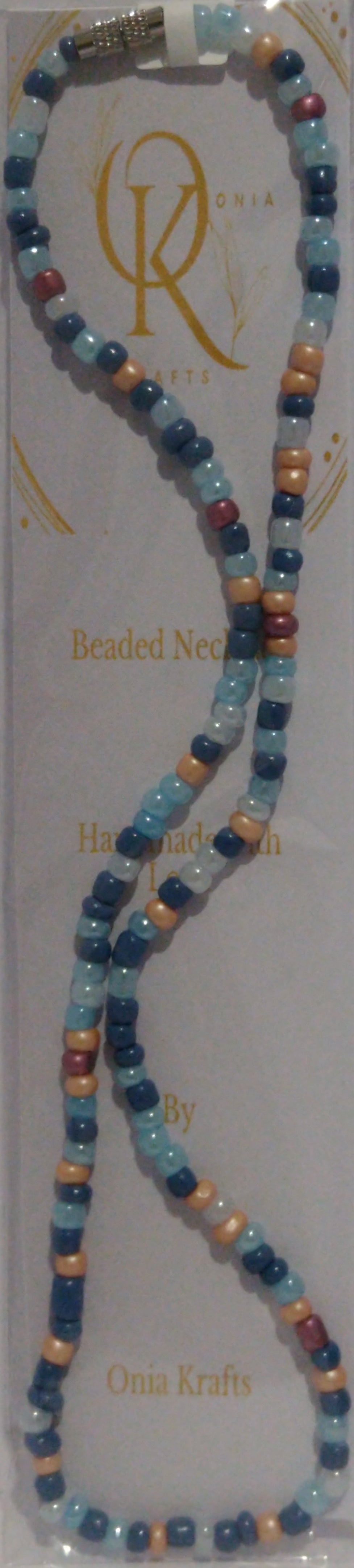 The Phase Blue Beaded Necklace (Single)
