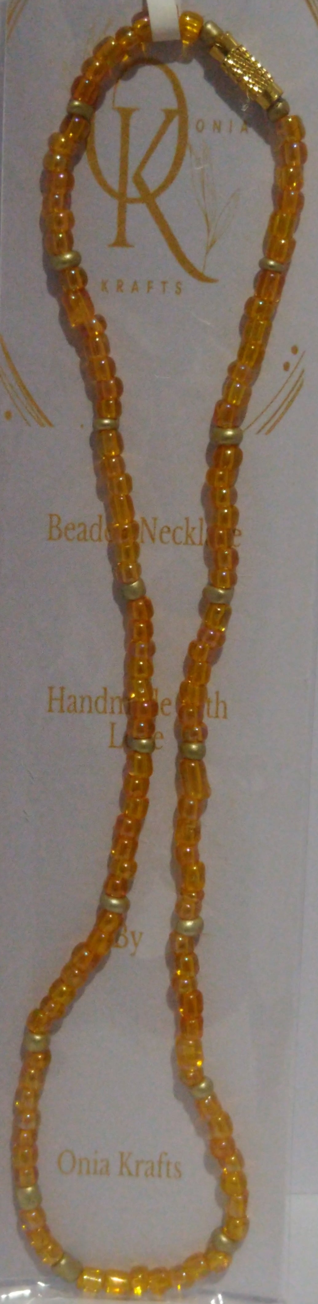 Lemon Tang  Beaded Necklace w/ Bracelet (Set)