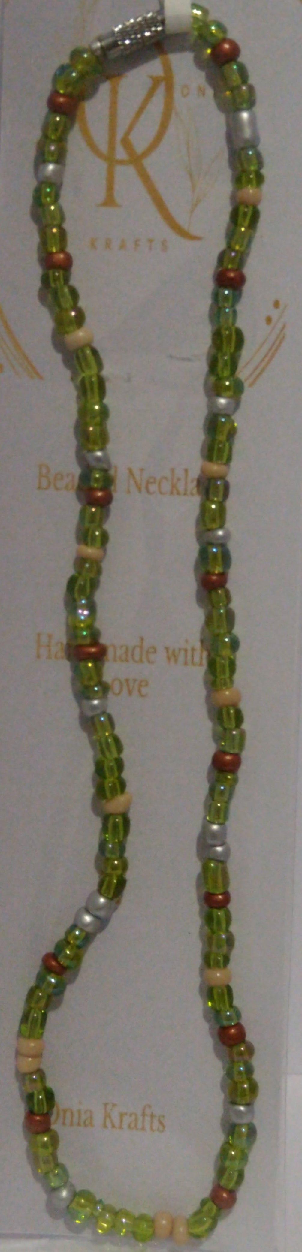 Lime Shade Beaded Necklace (Single)