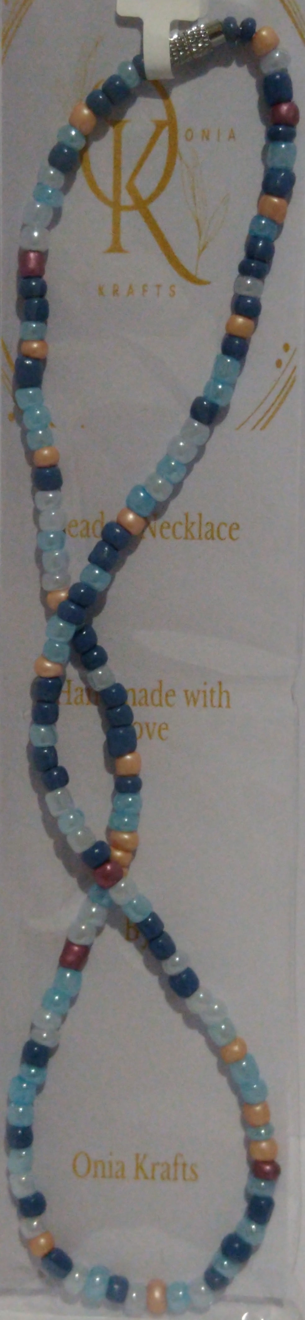 The Phase Blue Beaded Necklace w/ Bracelet (Set)