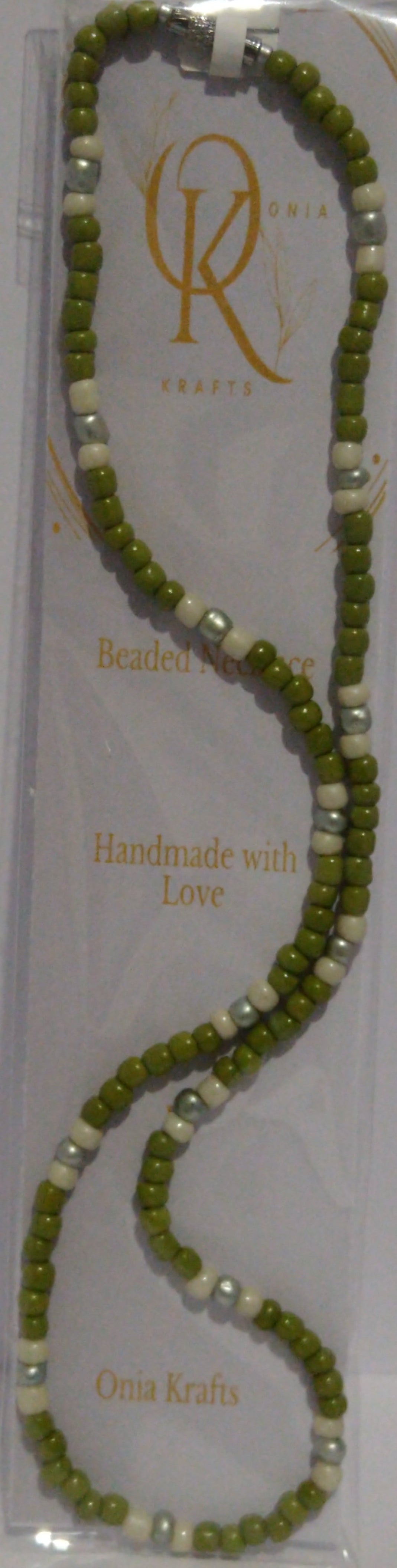 The Pear Tone Beaded Necklace w/ Bracelet (Set)