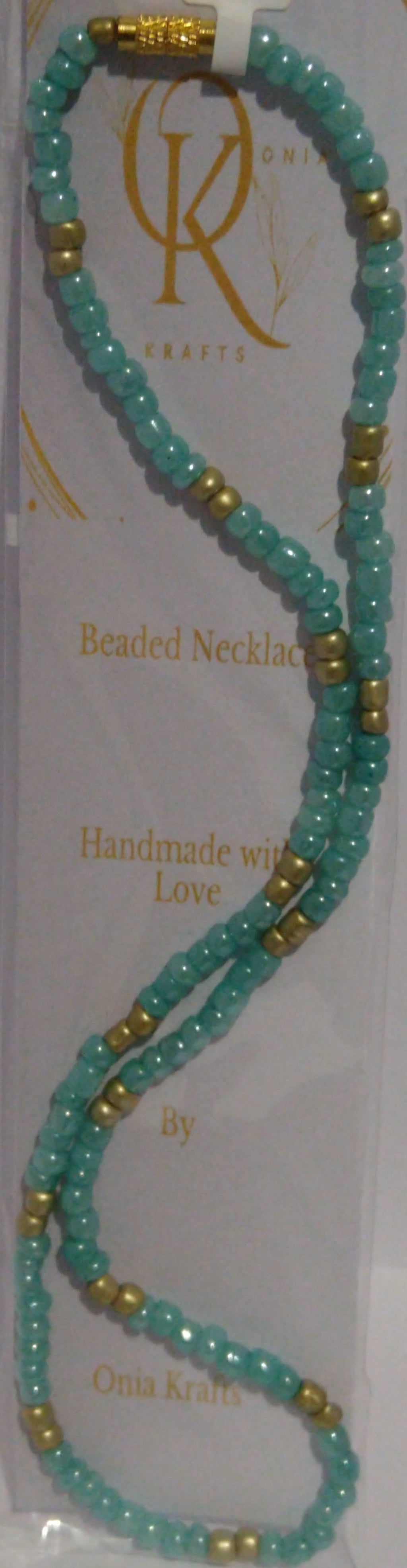 Teal Lagoon Beaded Necklace (Single)