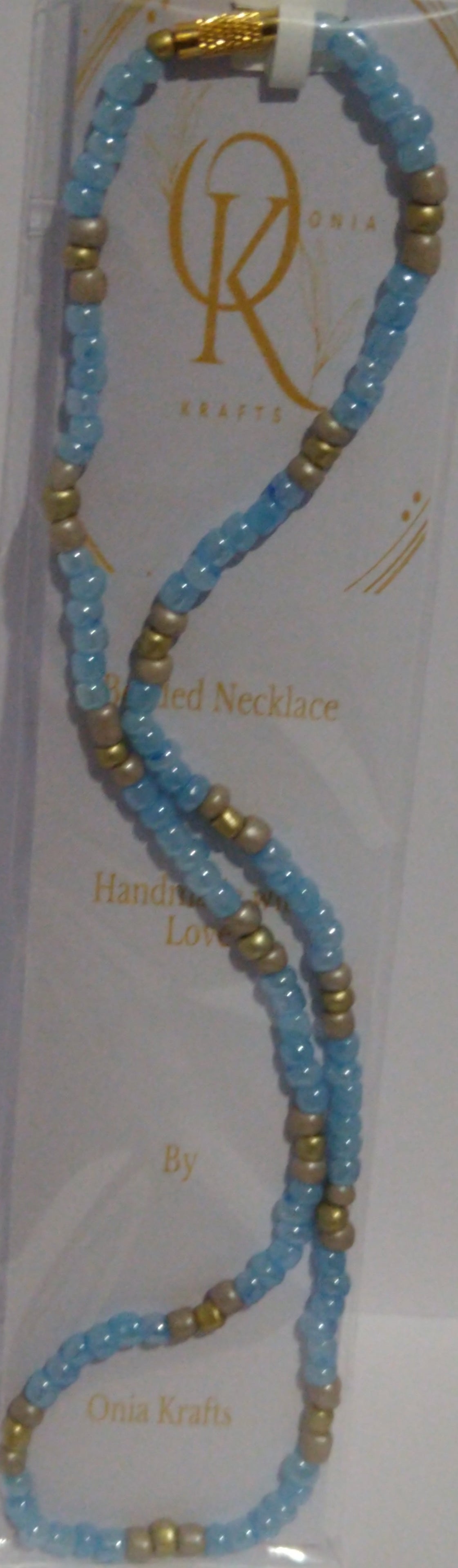 The Blue Shade Beaded Necklace w/ Bracelet (Set)