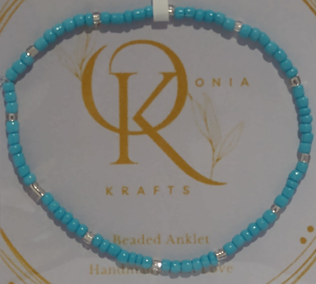 Beaded (Light Blue) Anklet (Single)