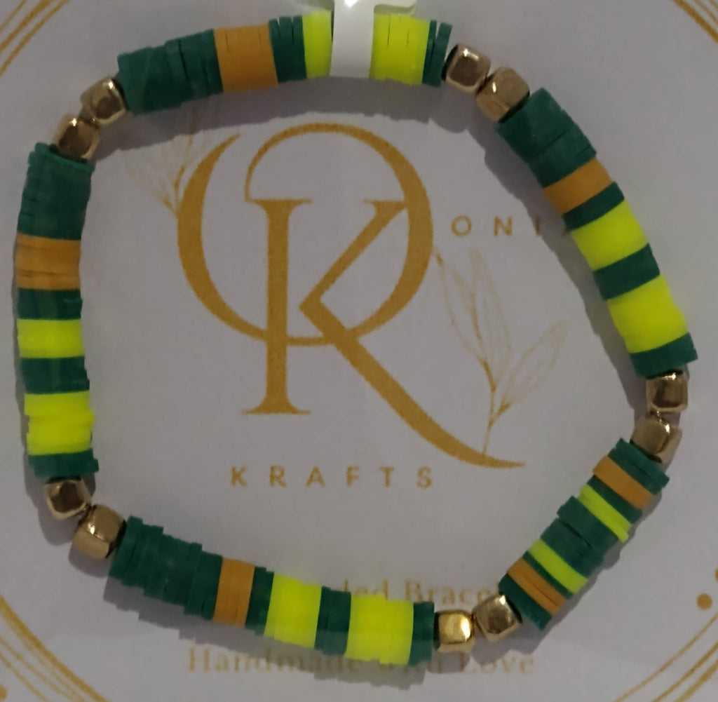 Lime Shine, Clay Beaded Bracelet (Single)