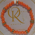 Imitation Pearl Beaded Bracelet: Orange (Pair)