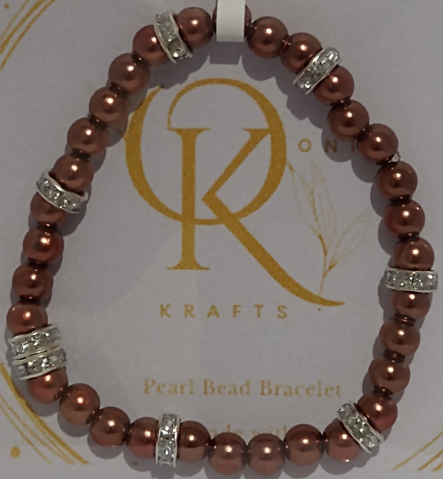 Imitation Pearl Beaded Bracelet: Brown (Pair)