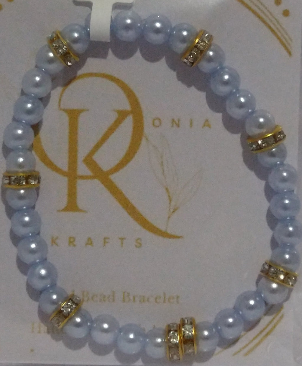Imitation Pearl Beaded Bracelet: Baby Blue (Pair)