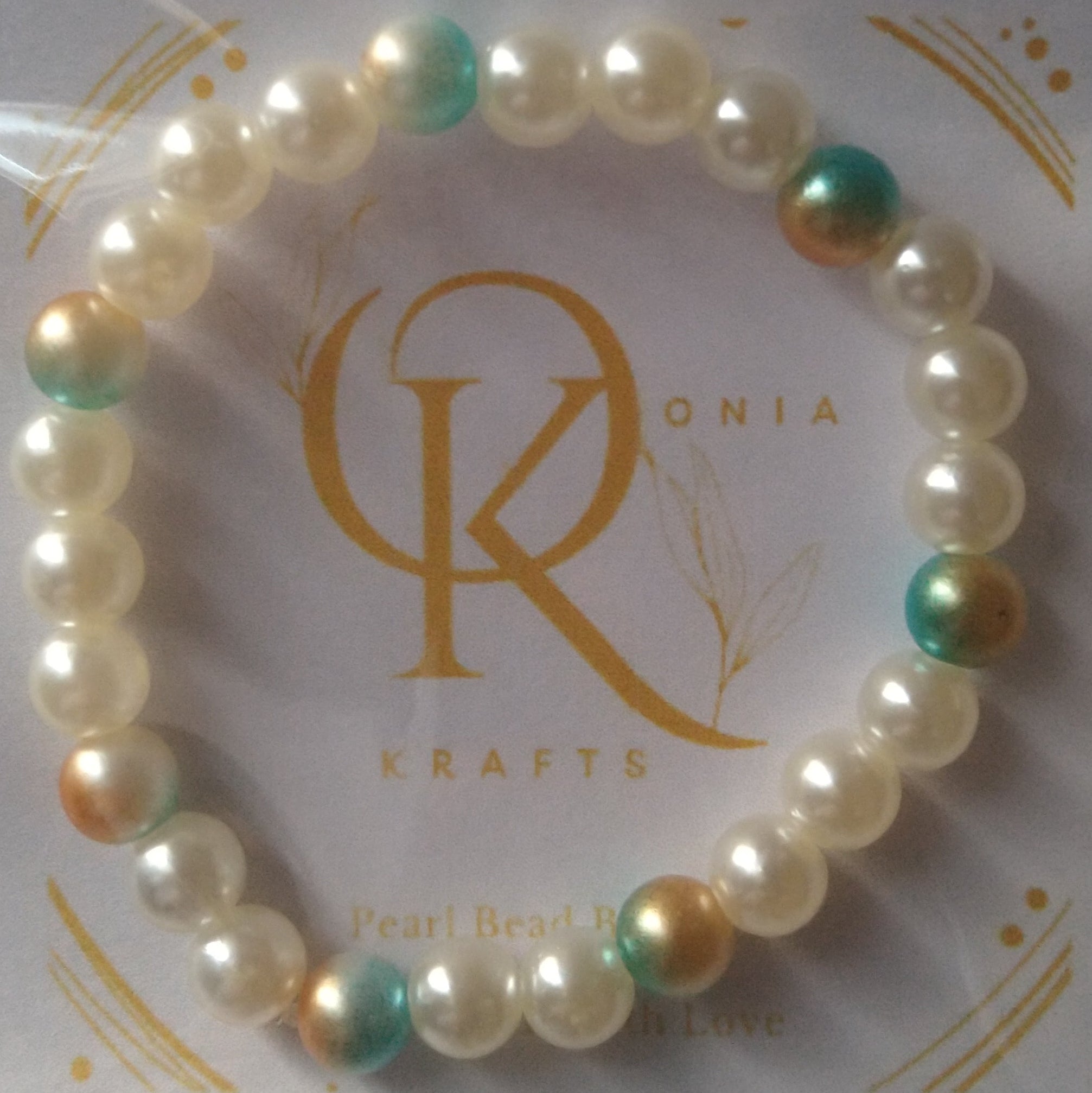 By the sea -Imitation Pearl Beaded Bracelet multi-colour (Single)