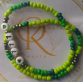 Beaded Bracelet (777) Green Mix (Pair)