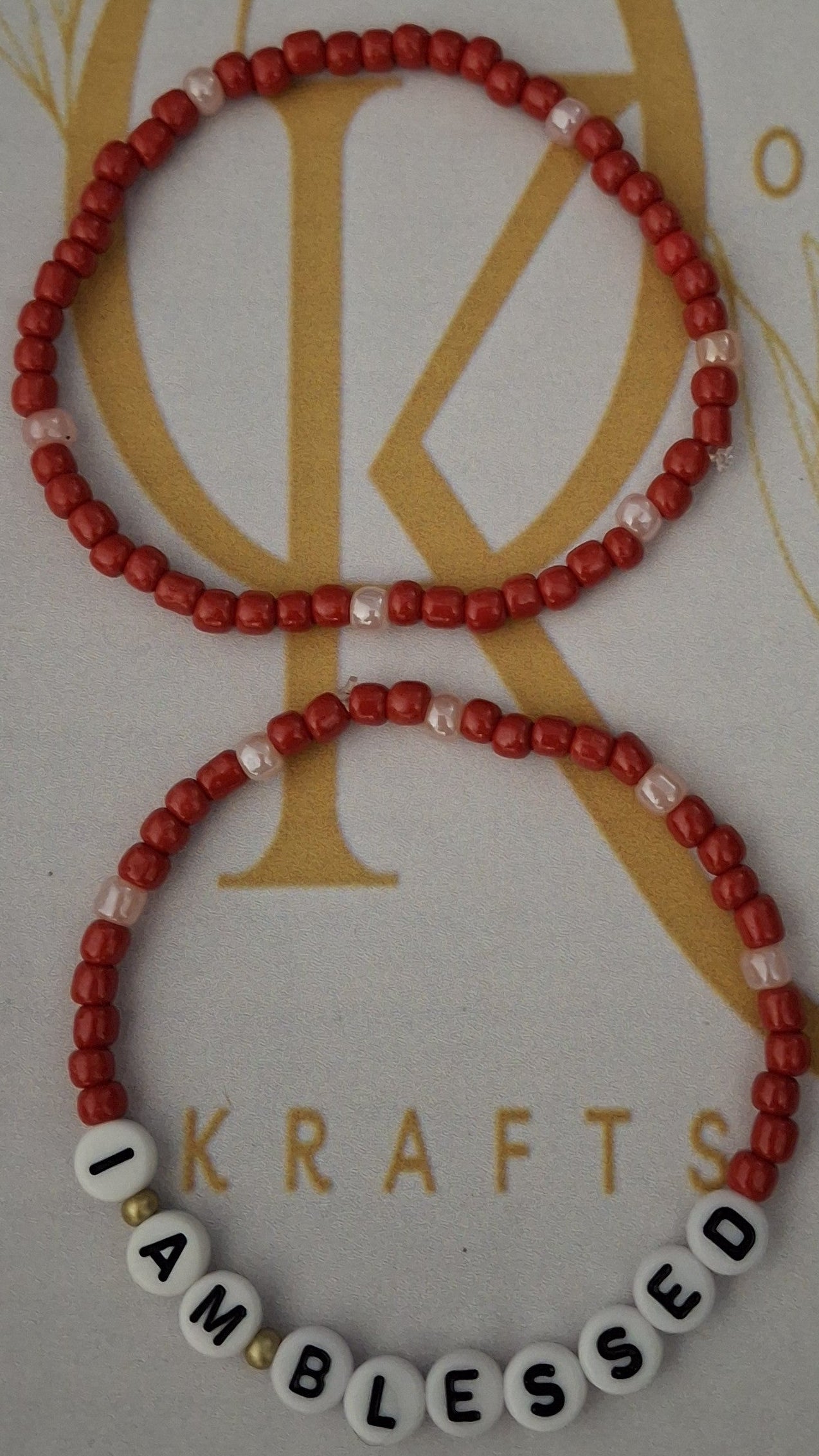 I Am Blessed (Red) Beaded Bracelet (Pair)