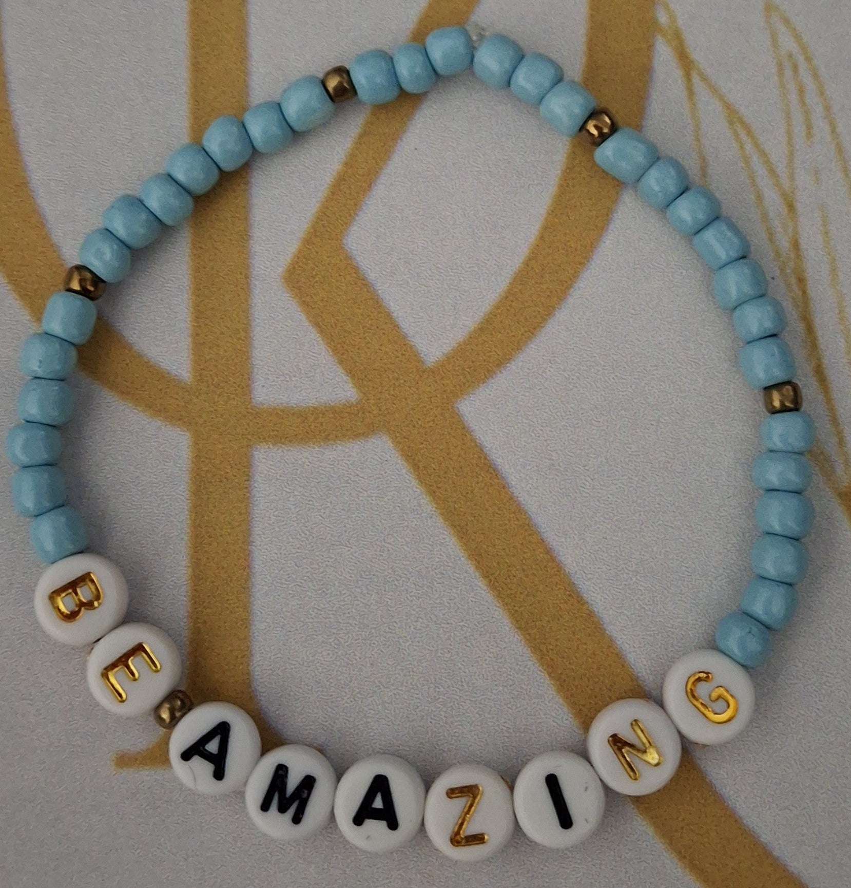 Be Amazing (Light Blue) Beaded Bracelet (Single)
