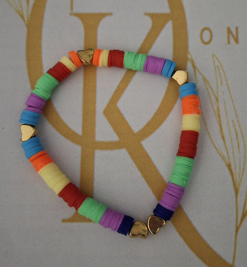 The Rainbow Calm, Clay Beaded Bracelet (Single)