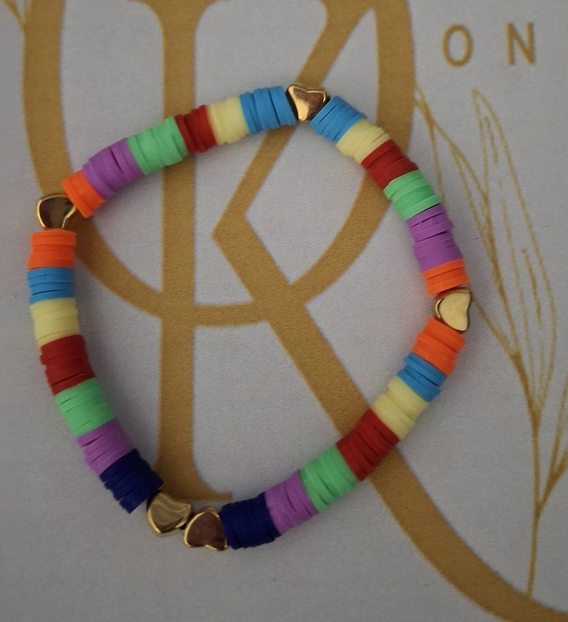 The Rainbow Calm, Clay Beaded Bracelet (Single)