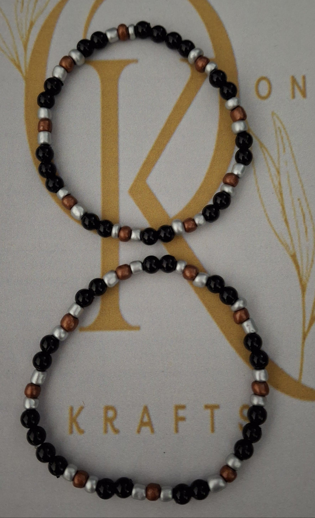 The Brown, Imitation Pearl mix Beaded Bracelet (Pair)