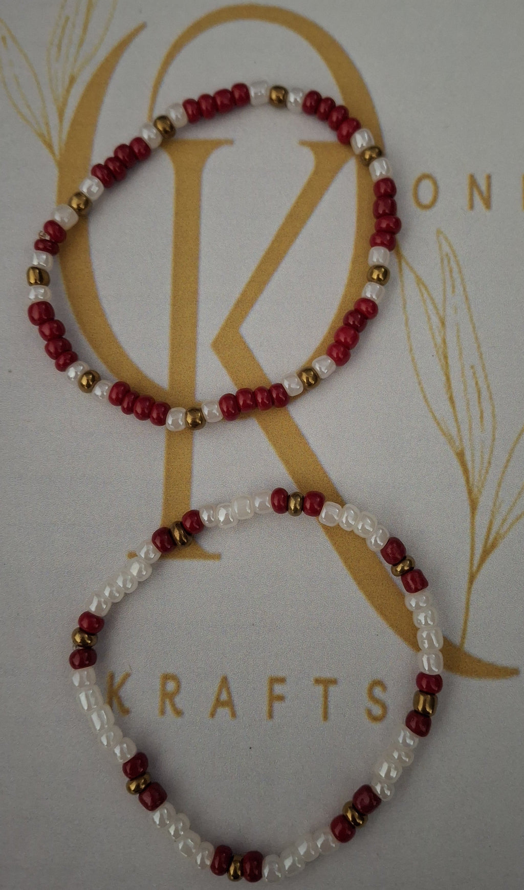Maroon n Cloud, Beaded Bracelet (Pair)